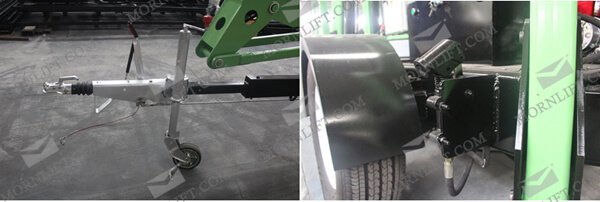 hydraulic trailing boom lift detail