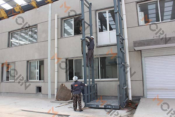 cargo lift installation