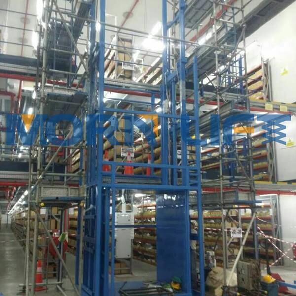 cargo lift with color steel tile encloseure