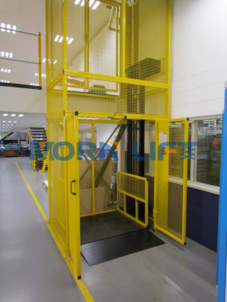 Introduction to MORNLIFT Goods Lift with Steel Mesh Enclosure and Four Post Car Lift - MORN LIFT freight elevator with steel mesh enclosure