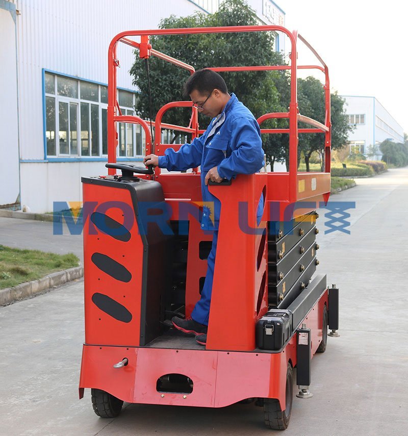 3 Types of Mobile Scissor Lifts From MORN LIFT: Which One is Best Suitable for Your Business? - MORN LIFT mobile scissor lift with steering control