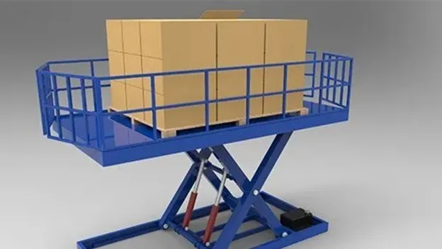 Morn scissor lift table taking big box upward