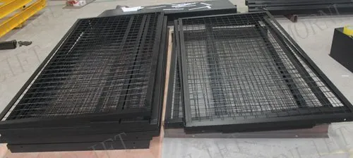 steel mesh of cargo lift