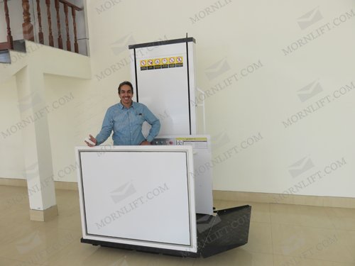 our client testing wheelchair lift