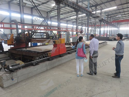 visiting CNC cutting machine