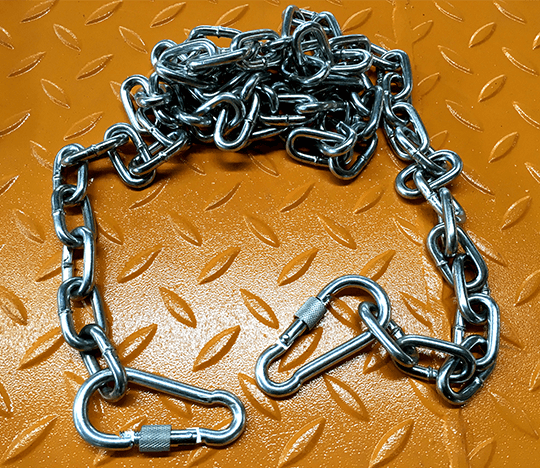 scissor dock lift snap chain